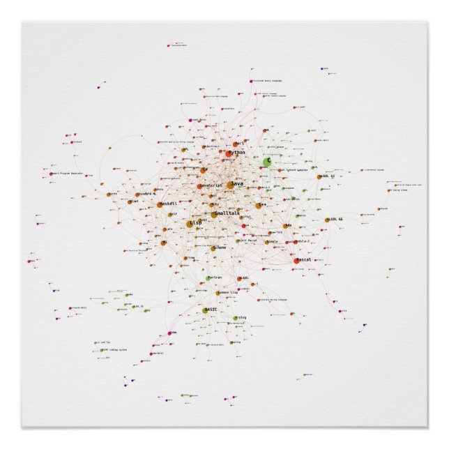 Póster Rede de influência em línguas de programação 2020 (Frente)
