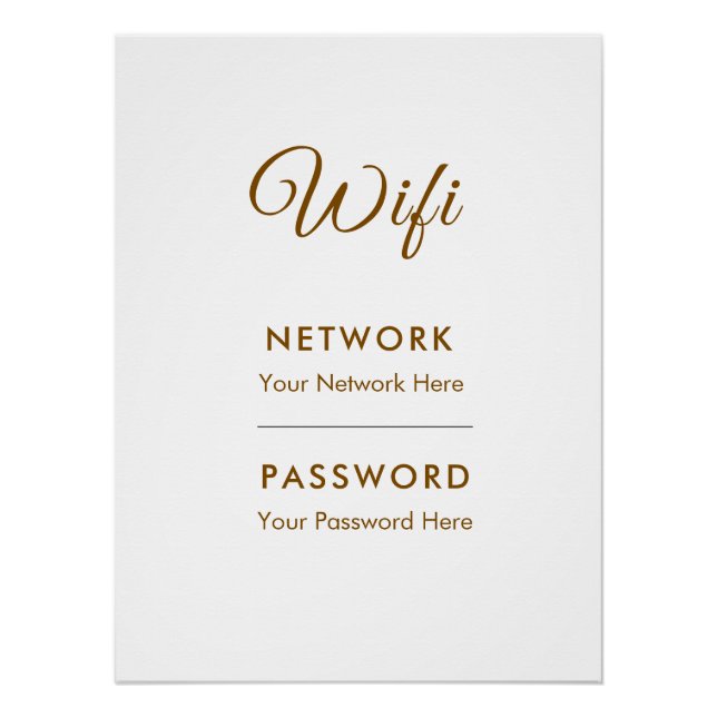 Póster Rede de Senha Wifi Promocional (Frente)