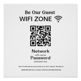 Póster Rede Wifi | Código QR Internet Scan para Conectar