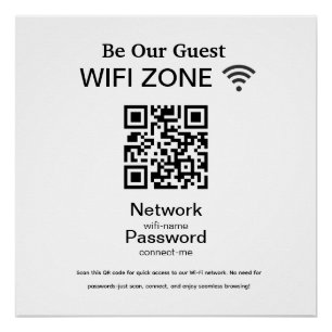 Póster Rede Wifi Código QR Internet Scan para Conectar