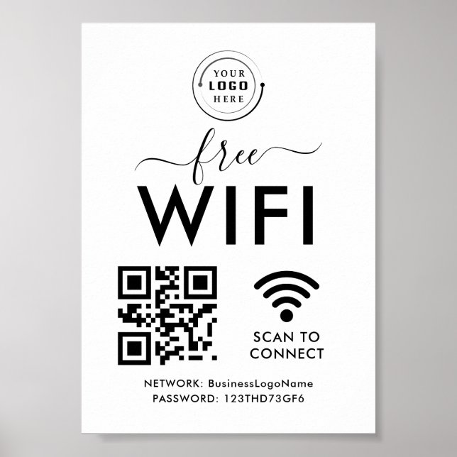 Poster Rede Wifi e varejo comercial de verificação de cód (Frente)
