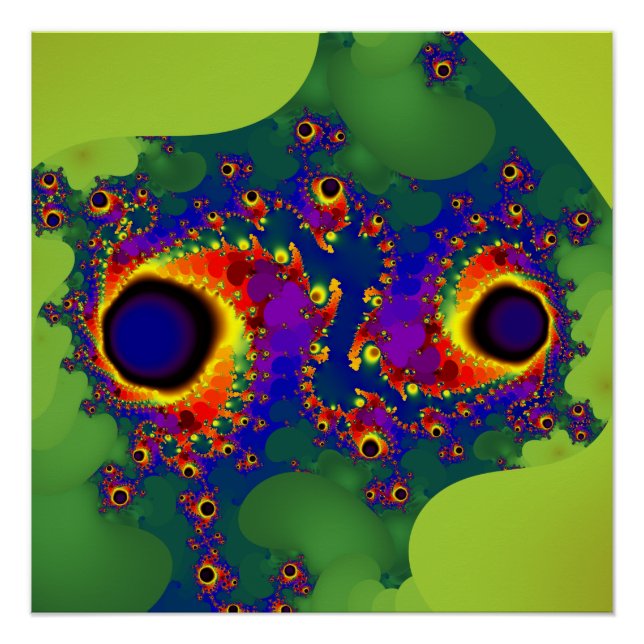Póster Redemoinho | Arte Fractal Arco-Íris (Frente)