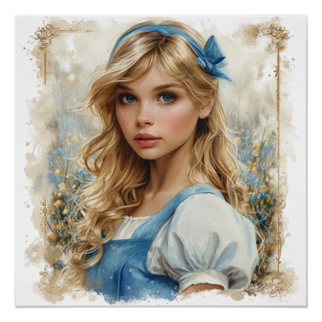 Póster Redemoinho Caprichoso da Terra dos Sonhos da Alice (Frente)