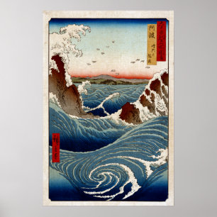 Poster Redemoinho de Andō Hiroshige Naruto, província d
