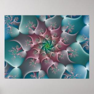 Poster Redemoinho Floral Fractal