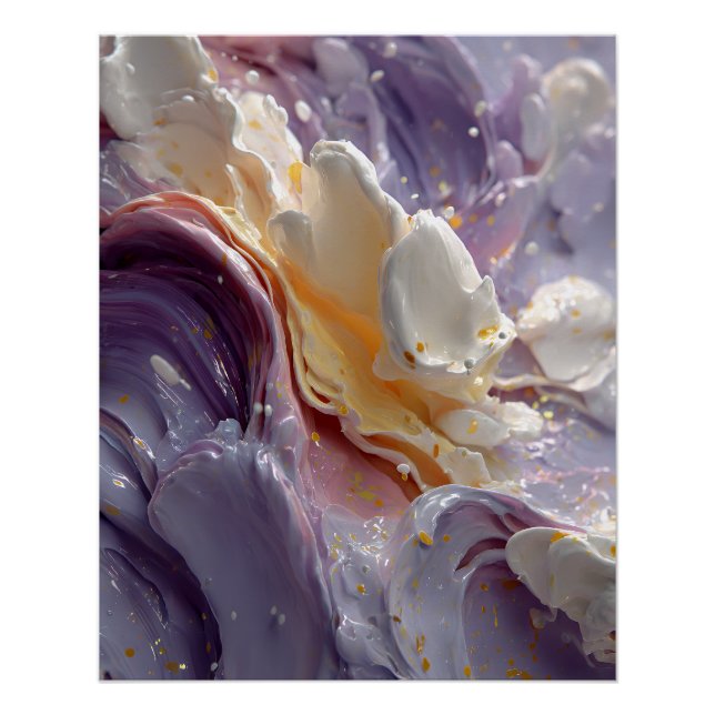 Póster Redemoinho Fluido de Creme de Lavanda e Pêssego (Frente)