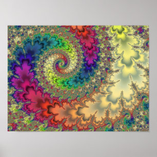 Poster Redemoinho Fractal Arco-íris 