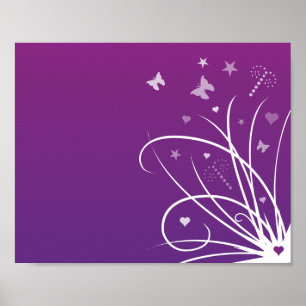 Póster Redemoinho roxo e cor-de-rosa da borboleta