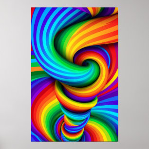 Poster Redemoinho Vortex Torcido do Arco-Íris - Ilusão Óp