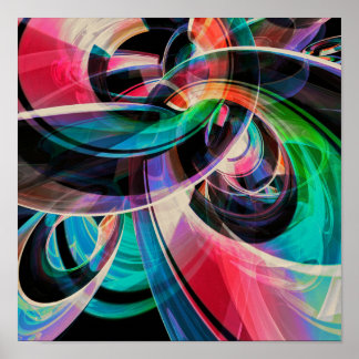 Poster Redemoinhos Abstratos Coloridos