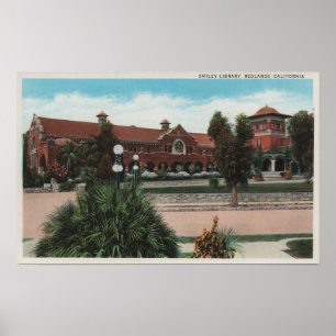 Poster Redlands, CA - vista da biblioteca do smiley