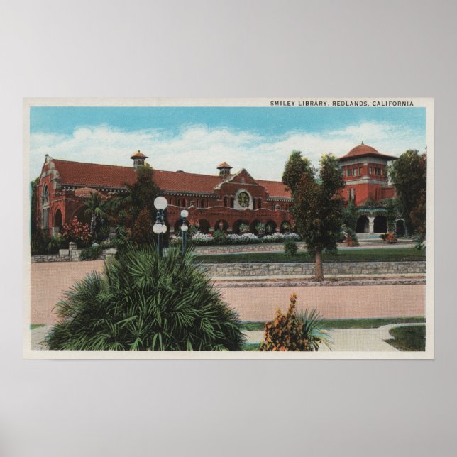 Poster Redlands, CA - Vista da Biblioteca Smiley (Frente)