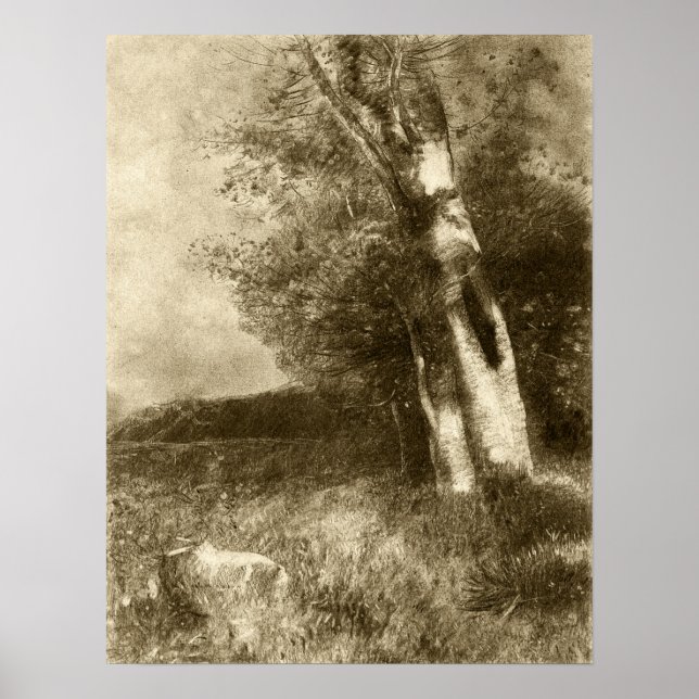 Poster Redon - Paisagem 1880 (Frente)