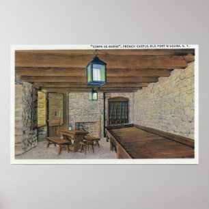 Póster Redoubt britânico, casernas francesas, pó Magazi