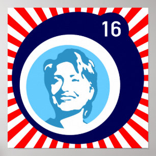 Póster RedRays da bolha azul-pinhão da hillary