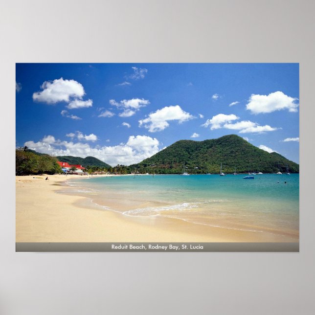 Póster Reduit Beach, Rodney Bay, Ruas. (Frente)