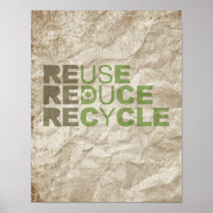 POSTER REDUZA O RECICLAR REUSAR -