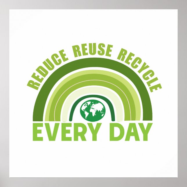Poster Reduzir a reutilização do reciclar (Frente)