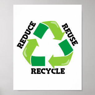 Poster Reduzir a reutilização do Reciclar Mãe Natureza Ad