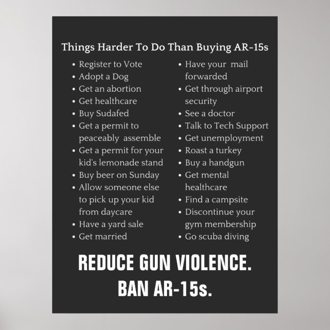 Poster Reduzir o Ban de Violência contra Armas AR-15 (Frente)