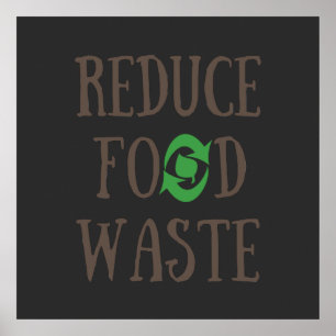 Poster Reduzir reciclagem de resíduos de alimentos ecolog