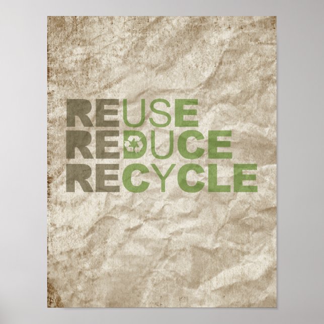 POSTER REDUZIR RECICLAR DE REUTILIZAÇÃO - (Frente)