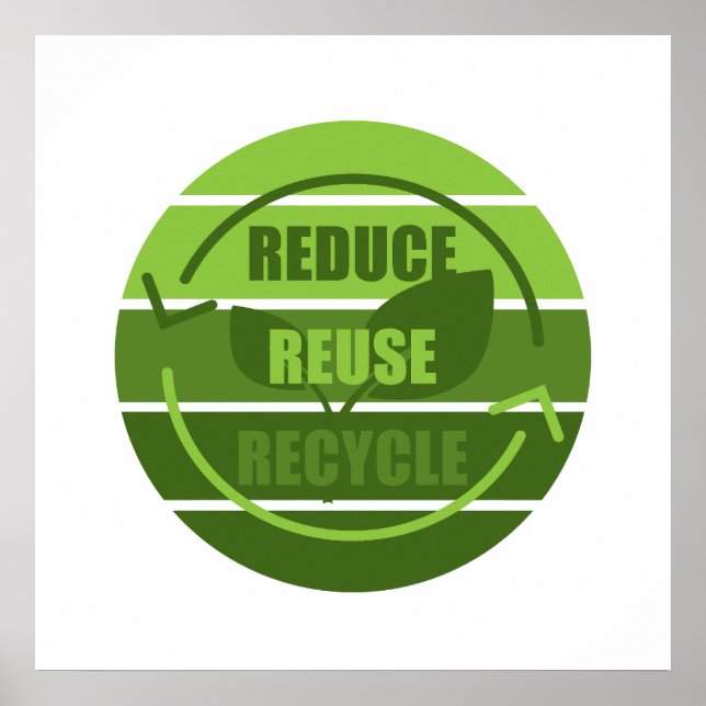 Poster Reduzir reutilizar reciclar (Frente)