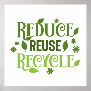 Poster Reduzir reutilizar reciclar
