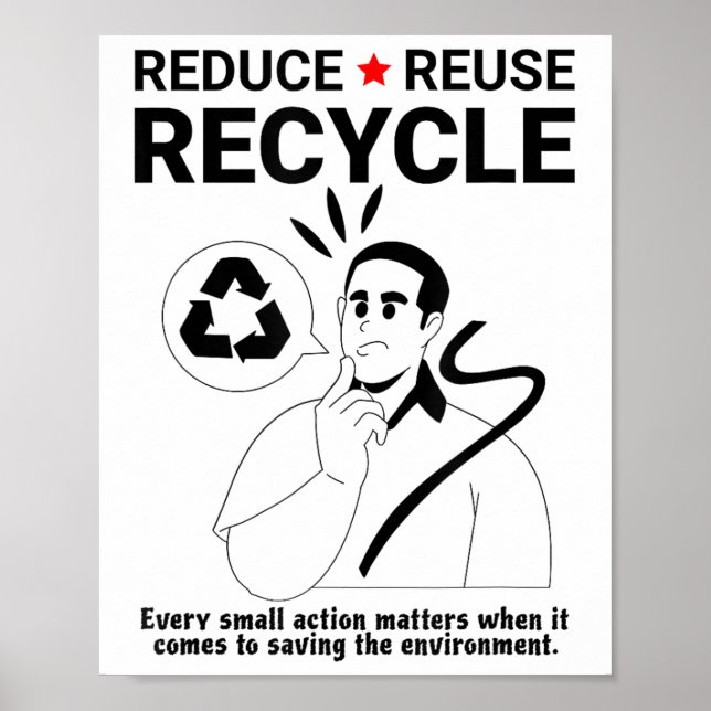 Poster Reduzir, reutilizar, Reciclar _ Proteção ambiental (Frente)