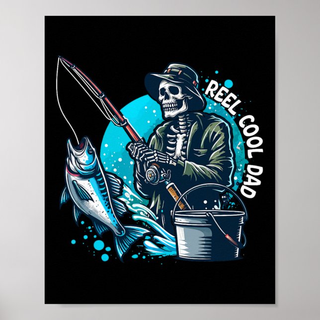 Poster Reel Legal Pai Funny Skeleton Pai de pesca (Frente)