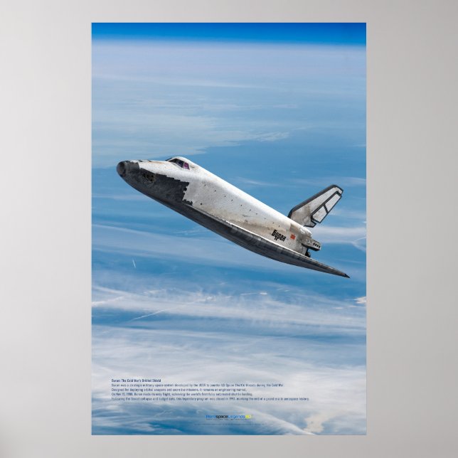 Poster Reentrada Atmosférica do Ônibus Espacial Soviético (Frente)