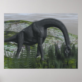 Póster Refeição do dinossauro do Brachiosaurus - renderiz