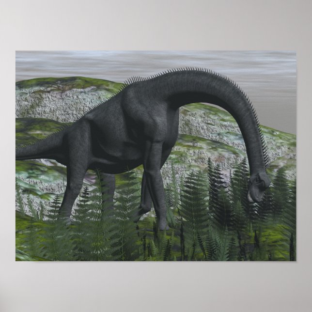 Póster Refeição do dinossauro do Brachiosaurus - renderiz (Frente)