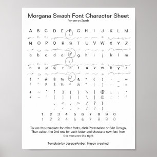Poster Referência de Caracteres da Fonte Morgana Swash