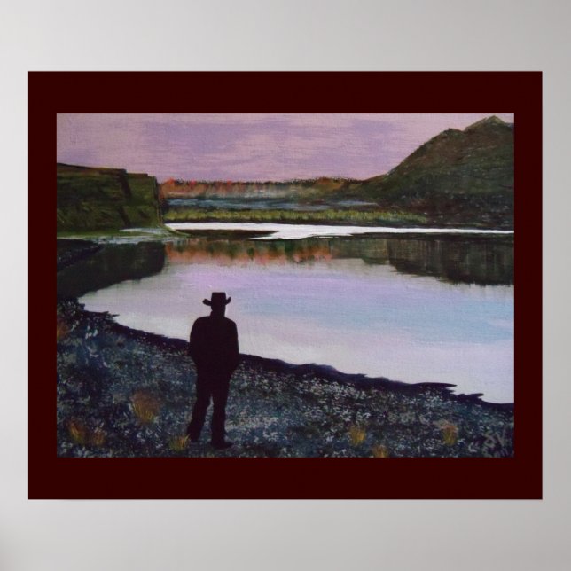 Póster Refletindo no rio Missouri, Fort Benton, Monte. (Frente)