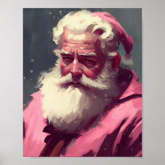Poster Refletor Vintage Pink Papai Noel - Camisa De Tinta