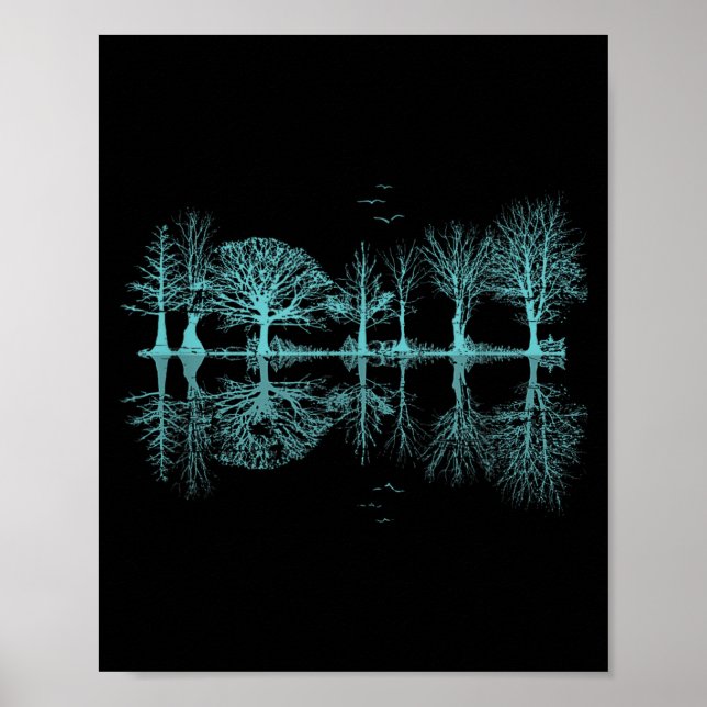 Poster Reflexão da Natureza da Vida Selvagem das Árvores  (Frente)
