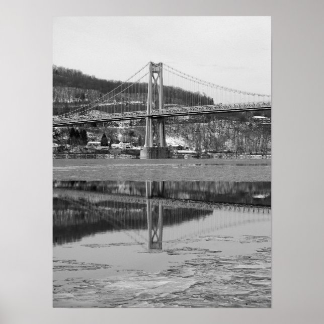 Póster Reflexão da Torre de Ponte Icy (Frente)