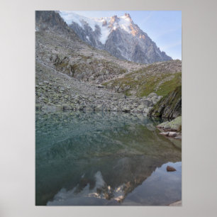 Poster Reflexão de Aiguille du Midi no azul da laca