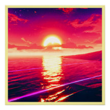 Reflexão Digital sobre o Mar de Sunset