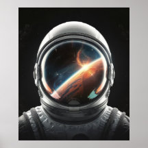 Reflexão do Capacete de Astronauta do Universo