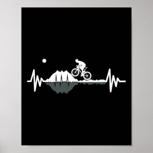 Poster Reflexão do Coração de Ciclismo de Montanha Bmx Am