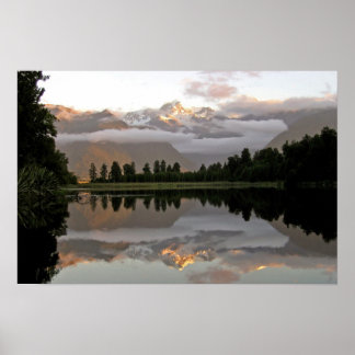 Póster Reflexão Lago Matheson