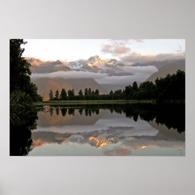 Póster Reflexão Lago Matheson (Frente)
