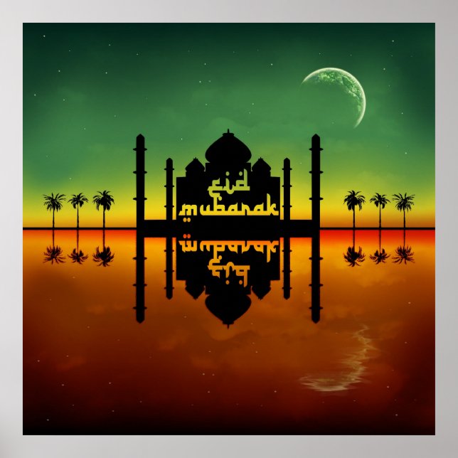 Póster Reflexão Noturna Eid Mubarak (Frente)