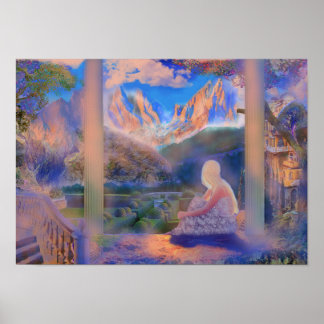 Poster Reflexão Serena Azul