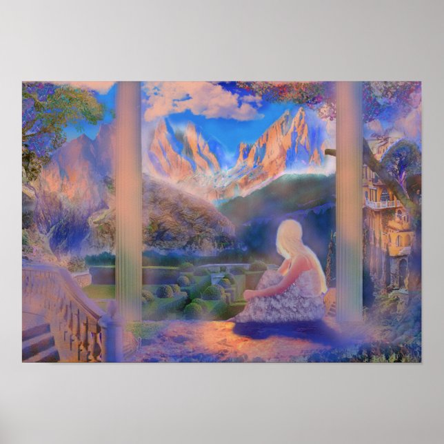 Poster Reflexão Serena Azul (Frente)