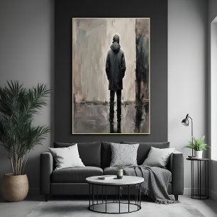 Póster Reflexão Solitária - Arte Minimalista
