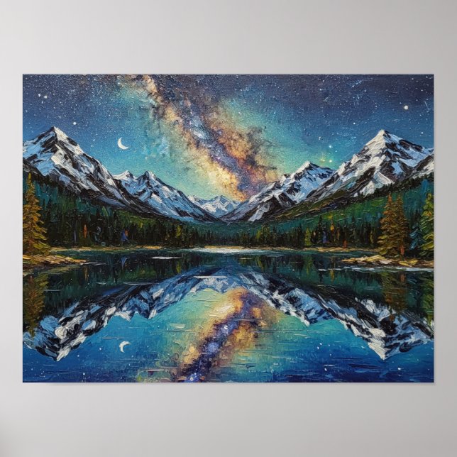 Poster Reflexo da Montanha à Meia-Noite (Frente)