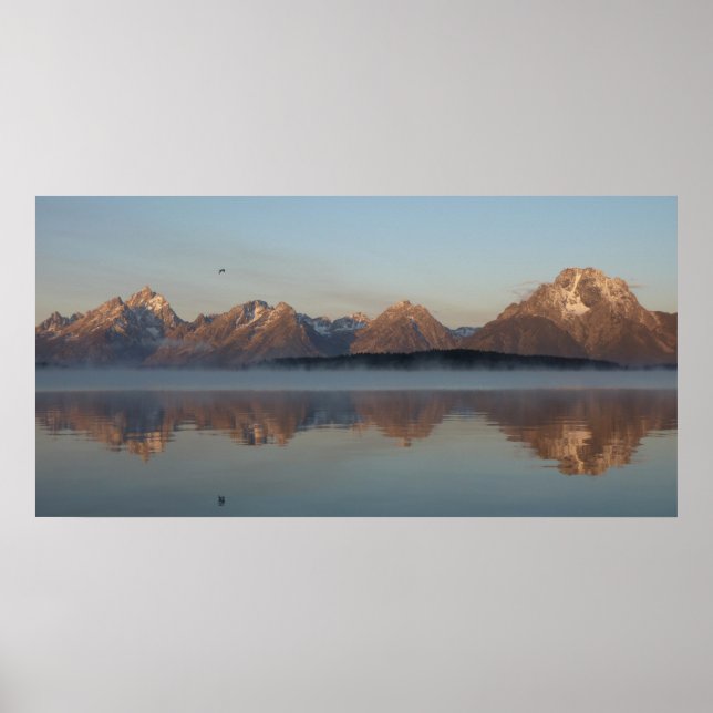 Poster Reflexo da Represa do Lago Jackson no Parque Grand (Frente)